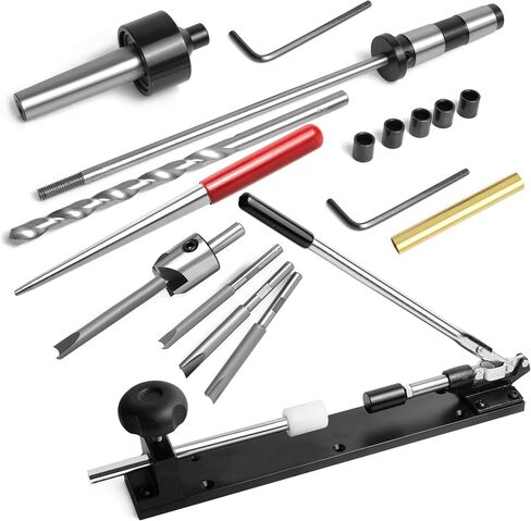 Pen Assembly Press, MT2 Pen Mandrel Kit with 5pc Bush, 7mm Drill Bit and Mandrel Saver, 7 Piece Pencil Trimmer Kit Pencil Trimmer System, Pen Tube Insertion Tool for Woodturning Lathe Pen Make in Kuwait
