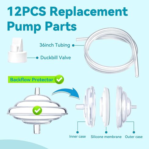 Replacement Breast Pump Parts Compatible for Spectra S1 S2 9 Plus Breastpumps with Duckbill Valves Tubes Backflow Protector in Kuwait