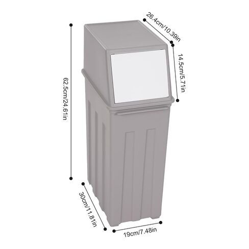Bathroom Trash Can with Lid, 30 Liter/ 8 Gallon Slim Garbage Can, Trash Bin Waste Basket with Pop-Up Lid for Kitchen, Bedroom, Living Room, Office (Grey) in Kuwait