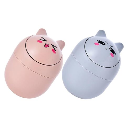 Healeved Cartoon Waste Bin Mini Trash Can 2pcs Small Plastic Desktop Sundries Container Cute Trash Bin for Office and Home Desk Organization in Kuwait