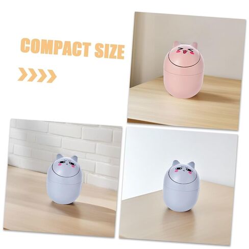 Healeved Cartoon Waste Bin Mini Trash Can 2pcs Small Plastic Desktop Sundries Container Cute Trash Bin for Office and Home Desk Organization in Kuwait