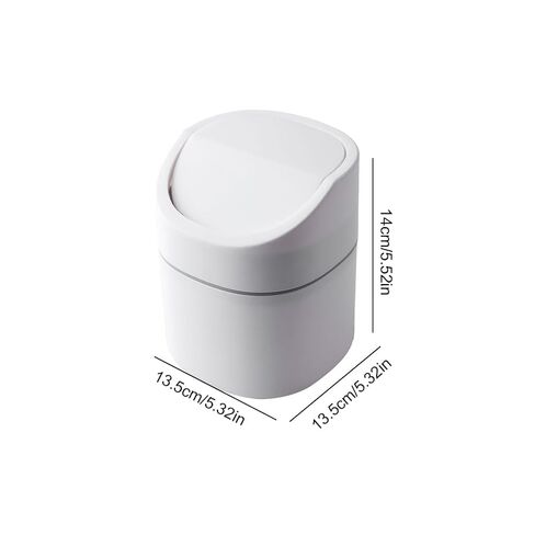 Mini Desktop Trash Can with Removable Lid, Nordic Style Plastic Garbage Bin for Office Desk & Bathroom Vanity in Kuwait