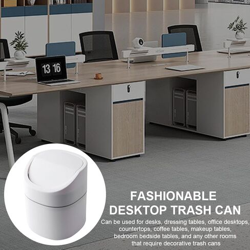 Mini Desktop Trash Can with Removable Lid, Nordic Style Plastic Garbage Bin for Office Desk & Bathroom Vanity in Kuwait