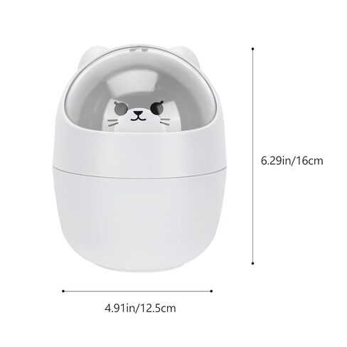 Cabilock Mini Desktop Trash Can with Lid, Cute Cartoon Cat Table Garbage Bin, Small Gray Flip-top Wastebasket for Dorm Room and Office Storage in Kuwait