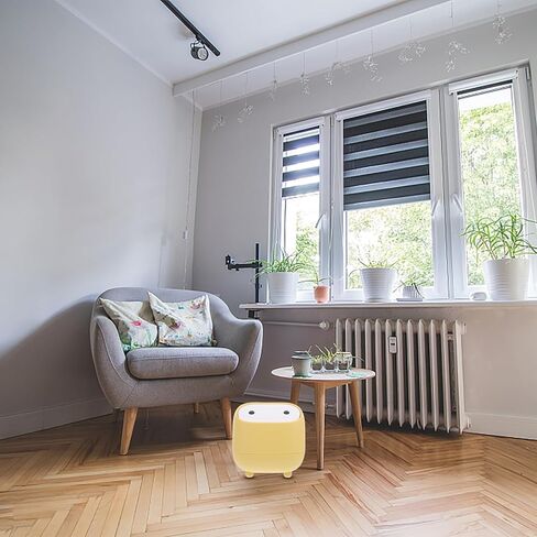 Veemoon Mini Desktop Trash Can with Lid, Cartoon Press-top Waste Bin, Small Table Garbage Bin for Home and Office Use, Yellow Compact Desktop Dustbin in Kuwait
