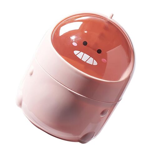 Tofficu Small Pink Flip Lid Mini Trash Bin Cartoon Dinosaur Tabletop Garbage Can for Office Desktop Household Waste Container in Kuwait