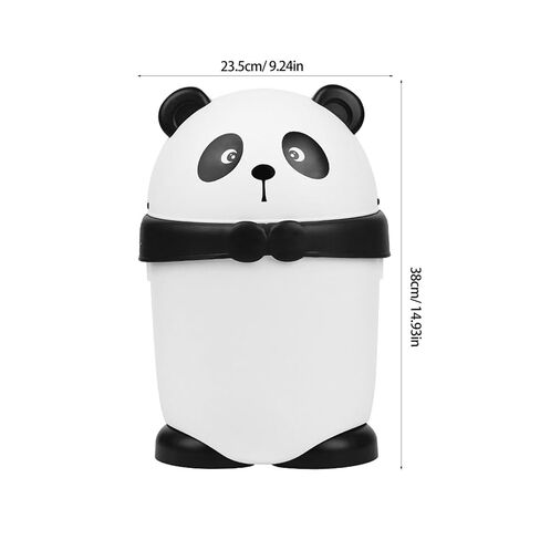 HOMSFOU Small Cartoon Panda Trash Can with Lid, Plastic Desktop Wastebasket for ’ Room, Creative Mini Trash Bin Suitable for Nursery and Playroom Use, 1pcs in Kuwait