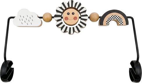Baby Bouncer Toy Bar Compatible with Baby Bjorn Bouncers, Durable Natural Wooden Toy Bar for Baby Bouncer Attachment, Rotatable Sensory Toy Gifts for Babies (White and Black) in Kuwait