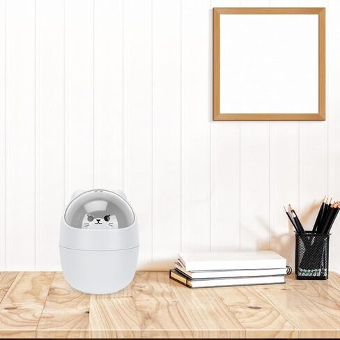 Mini Trash Can with Lid Cute Cartoon Cat Desktop Garbage Bin Small Waste Container for Office Dormitory Table Use in Kuwait