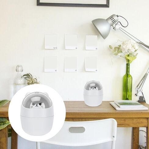 Mini Trash Can with Lid Cute Cartoon Cat Desktop Garbage Bin Small Waste Container for Office Dormitory Table Use in Kuwait