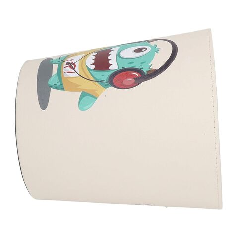 Cartoon Trash Bin, Non-Slip Base PU Leather Green Large Capacity Large Gauge Design for Bedroom Decor in Kuwait