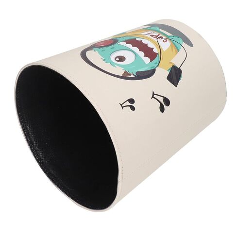 Cartoon Trash Bin, Non-Slip Base PU Leather Green Large Capacity Large Gauge Design for Bedroom Decor in Kuwait