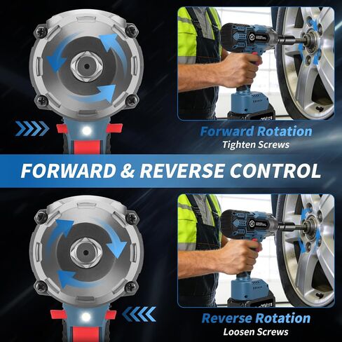 1/2 Inch Cordless Impact Wrench,900Ft-lbs (1200N.m) Brushless Electric Impact Gun,3800RPM High Torque Electric Impact Driver Kit with 2 Batteries,Fast Charger,5 Sockets,Case for Car Tires,Mower,Pickup in Kuwait