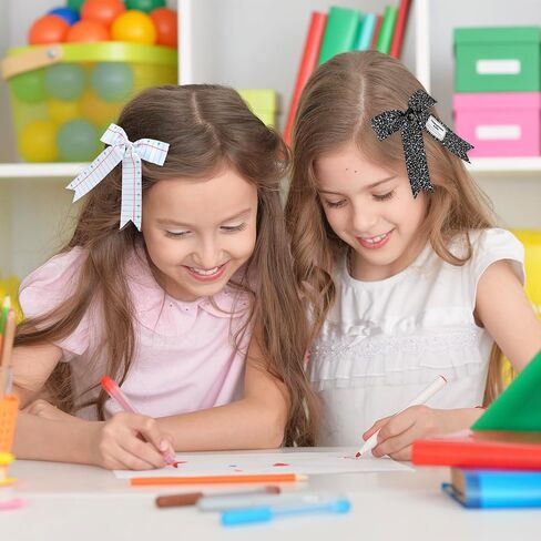 AnyDesign Hair Bows Back to School Composition Notebook Hair Clips Ribbon Bowknot Alligator Barrettes for First Day of School Party Classroom Hairstyle Accessories, 2 Pcs in Kuwait