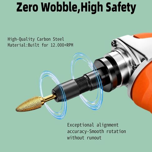 2-Pack Angle Grinder to Die Grinder Adapter, 5/8"-11 Thread | Conversion Kit for Rotary Burrs, Wood Carving & Metal Polishingto 1/4" (6mm)& 1/8"(3mm) Collet Chucks in Kuwait