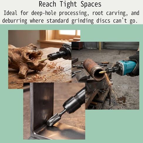 2-Pack Angle Grinder to Die Grinder Adapter, 5/8"-11 Thread | Conversion Kit for Rotary Burrs, Wood Carving & Metal Polishingto 1/4" (6mm)& 1/8"(3mm) Collet Chucks in Kuwait