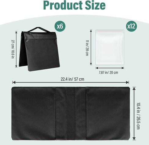 Sandbags Weight Bags for Light Stand Photography Video Support, Heavy Duty Saddlebags for Backdrop Stand, Photo Tripod, Canopy, Pop up Tent, Umbrella Base, Fishing Chair-6 Pack in Kuwait
