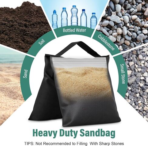 Sandbags Weight Bags for Light Stand Photography Video Support, Heavy Duty Saddlebags for Backdrop Stand, Photo Tripod, Canopy, Pop up Tent, Umbrella Base, Fishing Chair-6 Pack in Kuwait