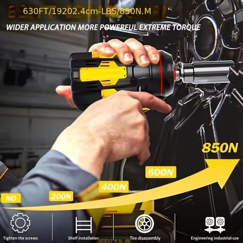 Brushless Impact Wrench for DeWalt Battery 20V, 1500Nm (1106 Ft-Lbs) 1/2" Cordless, 3-Speed High Torque Power Tool for Tire Removal, Rusted Bolts & Heavy Equipment (No Battery) in Kuwait