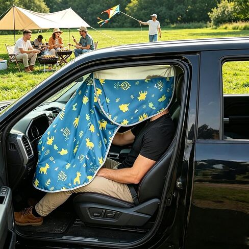 Car Seat Sunshade Automotive UV Protection Breathable | Anti-Air Conditioning Direct Airflow Cover for Summer Winter Travel Road Trip Commuting Long Driving in Kuwait