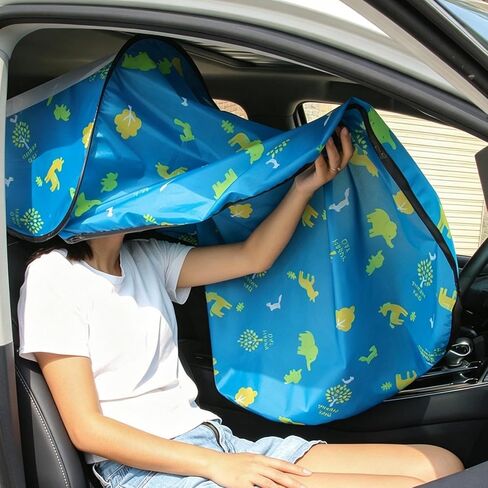 Car Seat Sunshade Automotive UV Protection Breathable | Anti-Air Conditioning Direct Airflow Cover for Summer Winter Travel Road Trip Commuting Long Driving in Kuwait