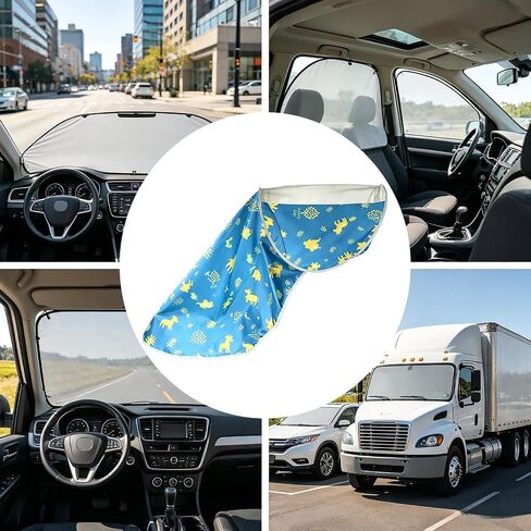 Car Seat Sunshade Automotive UV Protection Breathable | Anti-Air Conditioning Direct Airflow Cover for Summer Winter Travel Road Trip Commuting Long Driving in Kuwait