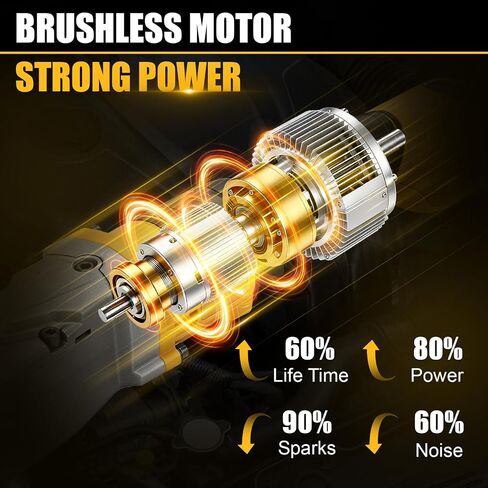 Right Angle Impact Wrench for Dewalt 20V MAX Battery (No Battery) | 1/2" Square Drive, 280Nm, 2-Speed Control, Cordless Design, LED Light, Safety Lock, Includes 5 Sockets for Tight Spaces in Kuwait