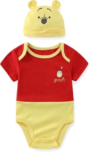 Disney Winnie the Pooh Baby Boys Bodysuit with Hat Cap 2 Piece Set for Newborn and Infant in Kuwait