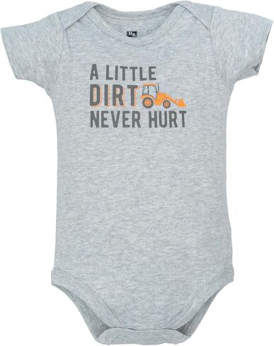 Hudson Baby Infant Boys Cotton Bodysuits 5-Pack, Blue Construction Trucks, 0-3 Months in Kuwait