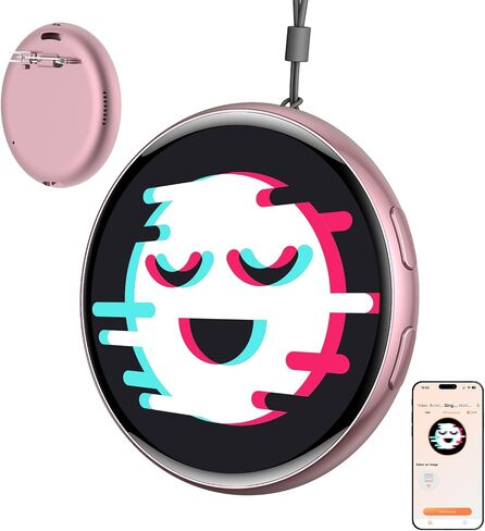 Sound Digital Picture Frame Badge with Audio, GIF and Video, Touch Screen | 1.7 inch IPS Display, Scrolling Text, Bluetooth Upload, Type C, 7 Color LED, Remote Shutter, Gift for Anime Collectors in Kuwait