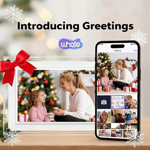 Uhale 7 Inch Acrylic WiFi Digital Picture Frame, 32GB Crystal Clear Smart Photo Frame with Auto-Rotate, Instant App/Email Share, No Subscription, Frameless Aesthetic Desk Decor, Gift for Couples & Mom in Kuwait