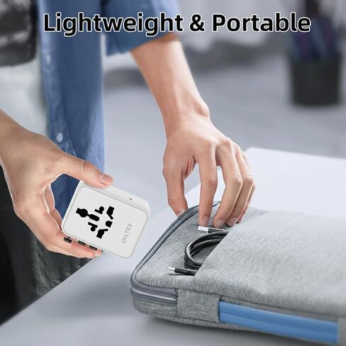 45W Universal Travel Adapter with Multi USB-A & C Ports - All in One Travel Adapter for Charging in Hotels Airports & Cruises- Plug Adapter Safe for Phones & Cameras- Reliable Choice for Daily Travel in Kuwait