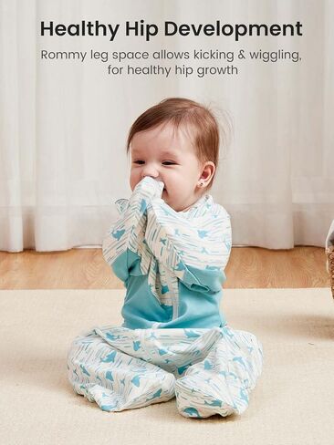 GROWNSY Swaddle Sleep Sack 3-6 Months, Starfish Design Baby Swaddle Sack, Dual-Zipper for Easy Diaper Changes, Proper Hip Development & Openable Foot Button, 12-20lbs, Whales and The Sea in Kuwait