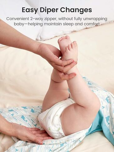 GROWNSY Swaddle Sleep Sack 3-6 Months, Starfish Design Baby Swaddle Sack, Dual-Zipper for Easy Diaper Changes, Proper Hip Development & Openable Foot Button, 12-20lbs, Whales and The Sea in Kuwait