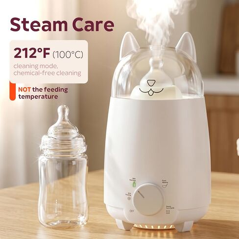 Baby Bottle Warmer for Breastmilk and Formula, 8-in-1 Defroster, Baby Food Heater, Steam Care Cycle, BPA-Free PP, CPSIA-Tested, 24H Keep Warm, Night Light, Auto Shut-Off in Kuwait