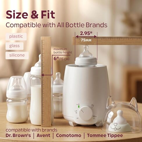 Baby Bottle Warmer for Breastmilk and Formula, 8-in-1 Defroster, Baby Food Heater, Steam Care Cycle, BPA-Free PP, CPSIA-Tested, 24H Keep Warm, Night Light, Auto Shut-Off in Kuwait