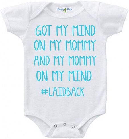 Laid Back Cute Mommy On My Mind Short Sleeve Baby Onesie Creeper 1Z Infant Suit Romper in Kuwait