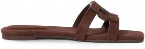 SIMKHAI Monogram Suede Flat Slide in Kuwait