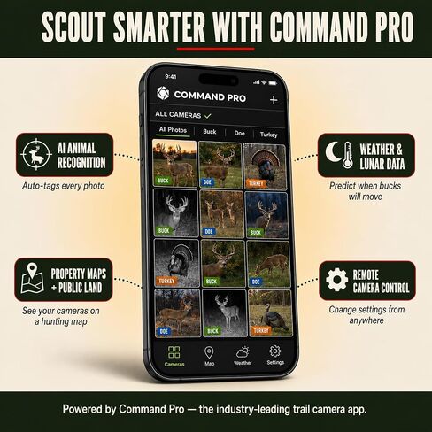 Stealth Cam Fusion MAX Cellular Trail Camera Bundle with Tree Mount - 36MP Photo & 720P HD Video, 0.35 Sec Trigger, 80FT IR Range, Dual SIM AT&T & Verizon, App Controlled Hunting Game Camera + Cloth in Kuwait