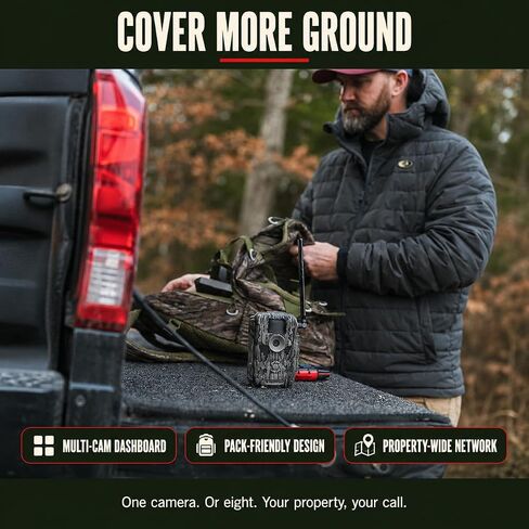Stealth Cam Fusion MAX Cellular Trail Camera Bundle with Tree Mount - 36MP Photo & 720P HD Video, 0.35 Sec Trigger, 80FT IR Range, Dual SIM AT&T & Verizon, App Controlled Hunting Game Camera + Cloth in Kuwait