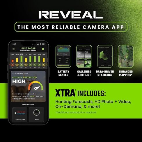TACTACAM Reveal Pro 4.0 Cellular Trail Camera + Reveal FlexPack R5 Battery | Night Vision, Waterproof, Dual Sensors, 4K Photo, No-Glow/Low-Glow IR, GPS, LTE with Microfiber Cleaning Cloth in Kuwait