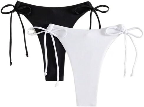 Womens Double Side Tie Bikini Bottom Sexy Swimwear 2pcs/Set Bottoms Summer in Kuwait