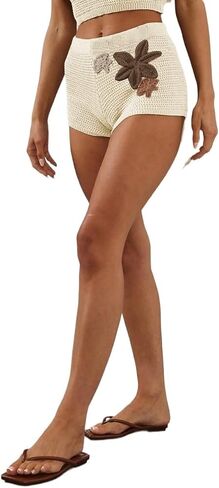 Womens Low Rise Embroidery Mini Shorts Hot-Pants in Kuwait