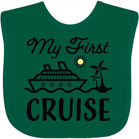 inktastic My First Cruise with Cruise Ship and Palm Trees Baby Bib in Kuwait