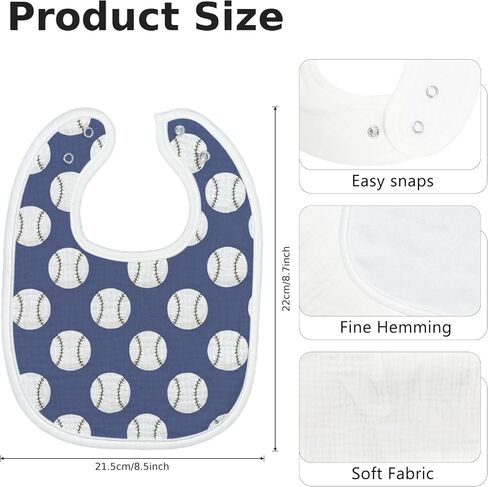 Baby Bibs for Baby Boys Girls 6-Pack Baseball Drool Bibs Soft Absorbent Cotton Infant Feeding Bandana Bibs Teething Drooling Nursery Gifts for Newborn Toddlers Feeding Baby Stuff in Kuwait