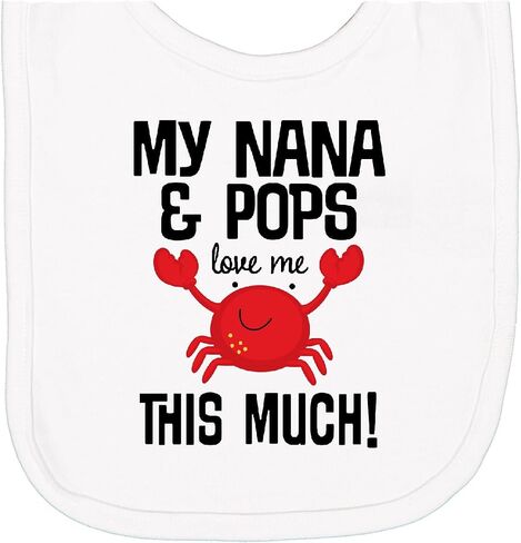inktastic Nana and Pops Love Me Grandkids Crab Newborn Bib in Kuwait
