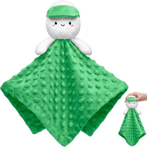 Simgoing 16 in Security Blanket Loveys for Babies Newborn Infant Toddler Soft Stuffed Security Blanket with Toy Rattle Lovely Plush Sleeping Snuggle Gifts Baby Gifts (Golf) in Kuwait