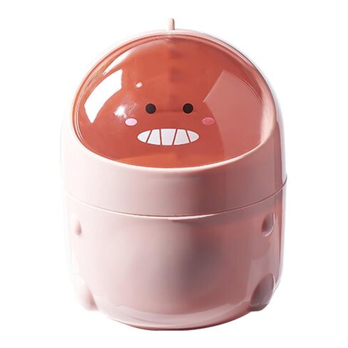 OSALADI Cartoon Flip-top Mini Trash Can Small Pink Plastic Waste Paper Container Desktop Garbage Bin for Office and Home Use in Kuwait