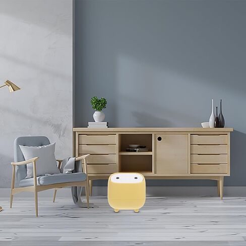 BESPORTBLE Mini Desktop Trash Can with Lid, Cartoon Waste Container for Table, Double-Layer Press Type Garbage Bin for Home and Office Use, Yellow in Kuwait