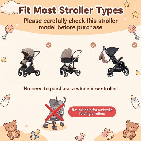 Stroller Hammock Extra Seat for Toddler, ALTERNATIVE for Stroller Board with 5-Point Harness, Detachable Seat Attachment For Kids to Ride, Compatible Book-Fold Strollers, for 3-5 Years Old,Up to 45 lb in Kuwait